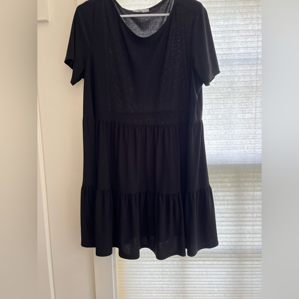 Tiered Black Dress Swingy and Light